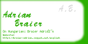 adrian braier business card